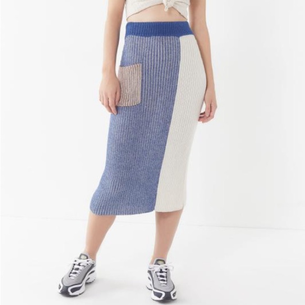 Kordal Studio | Etta Color Block Skirt in Alpaca Wool and Mulberry Silk | XS